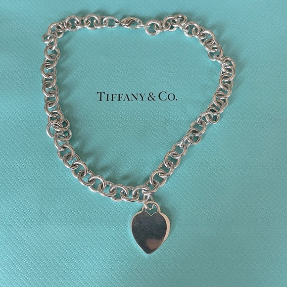 Tiffany & Co. .925 Engravable  Heart Tag Choker 16" - Picture 9 of 16
